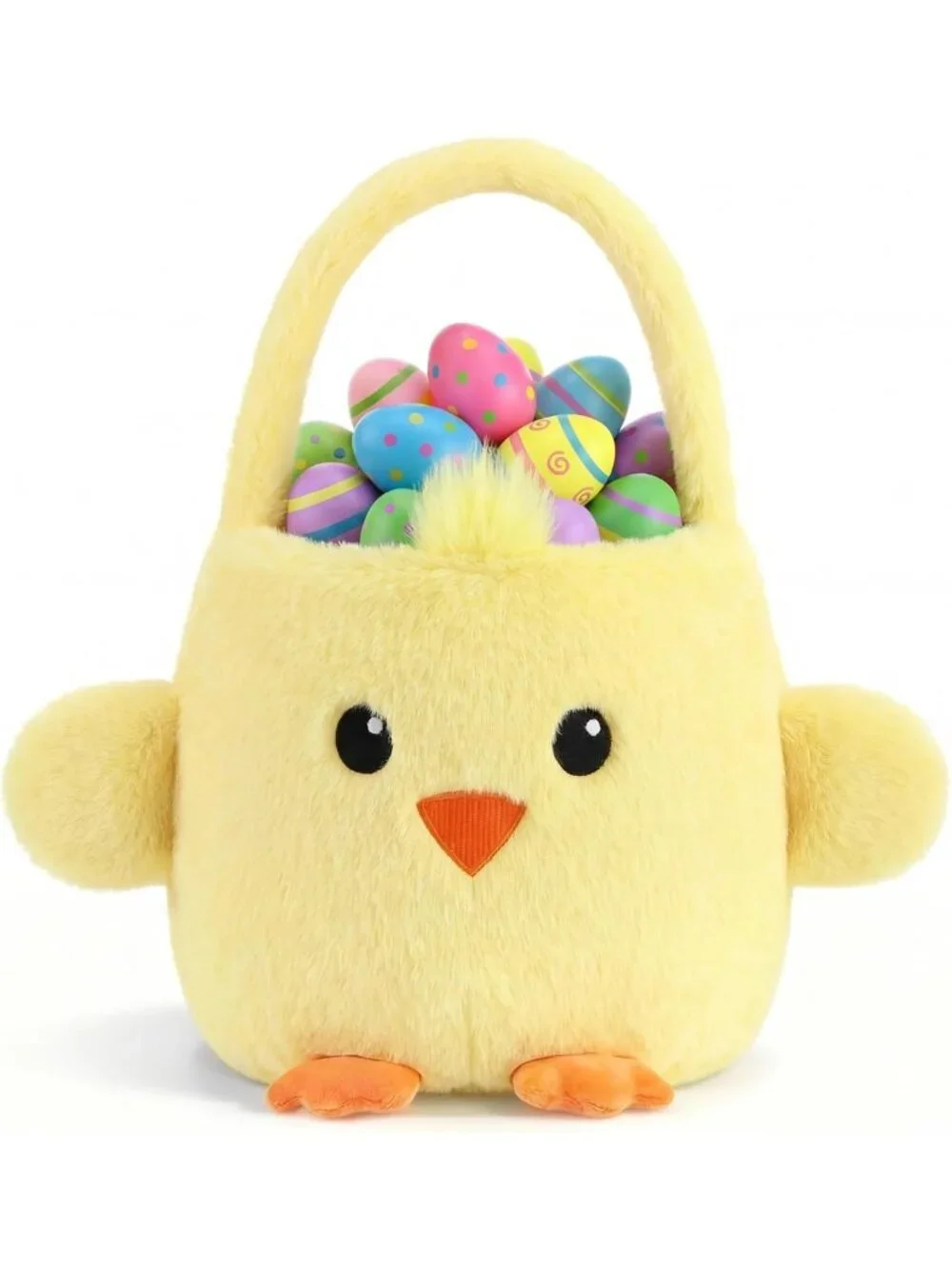 Easter Basket Stuffed Animals - Cute Yellow Chick & Egg for Egg Hunt Fun